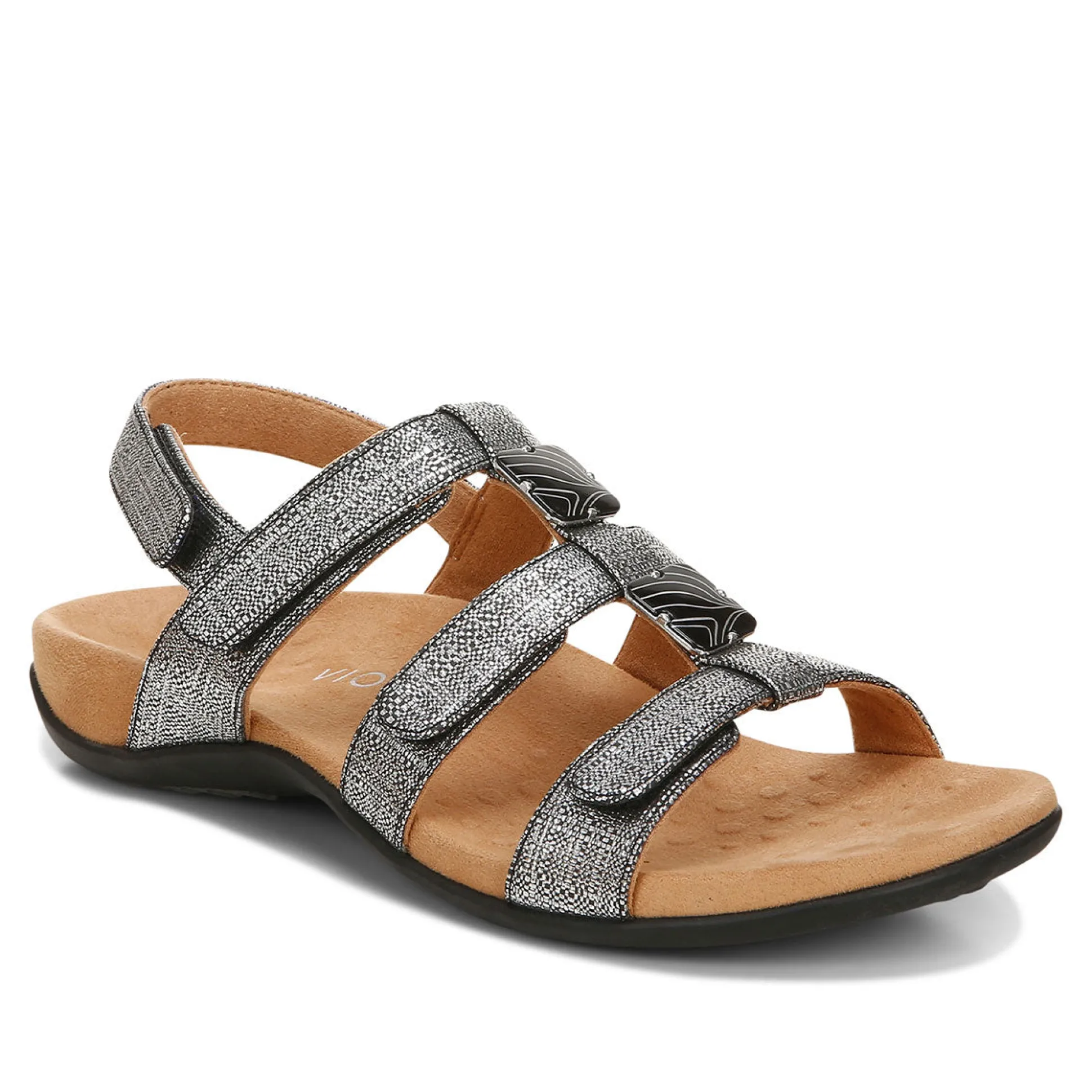 Women Vionic Sandals|Amber Metallic Adjustable Sandal