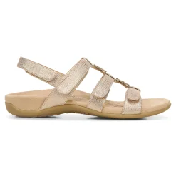 Women Vionic Sandals|Amber Metallic Adjustable Sandal