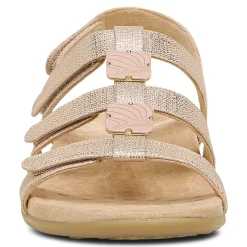 Women Vionic Sandals|Amber Metallic Adjustable Sandal